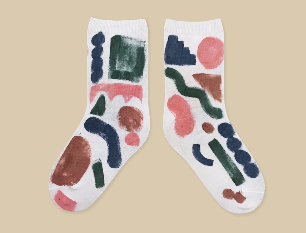 Image of COLOR SHAPES PAINTED SOCKS