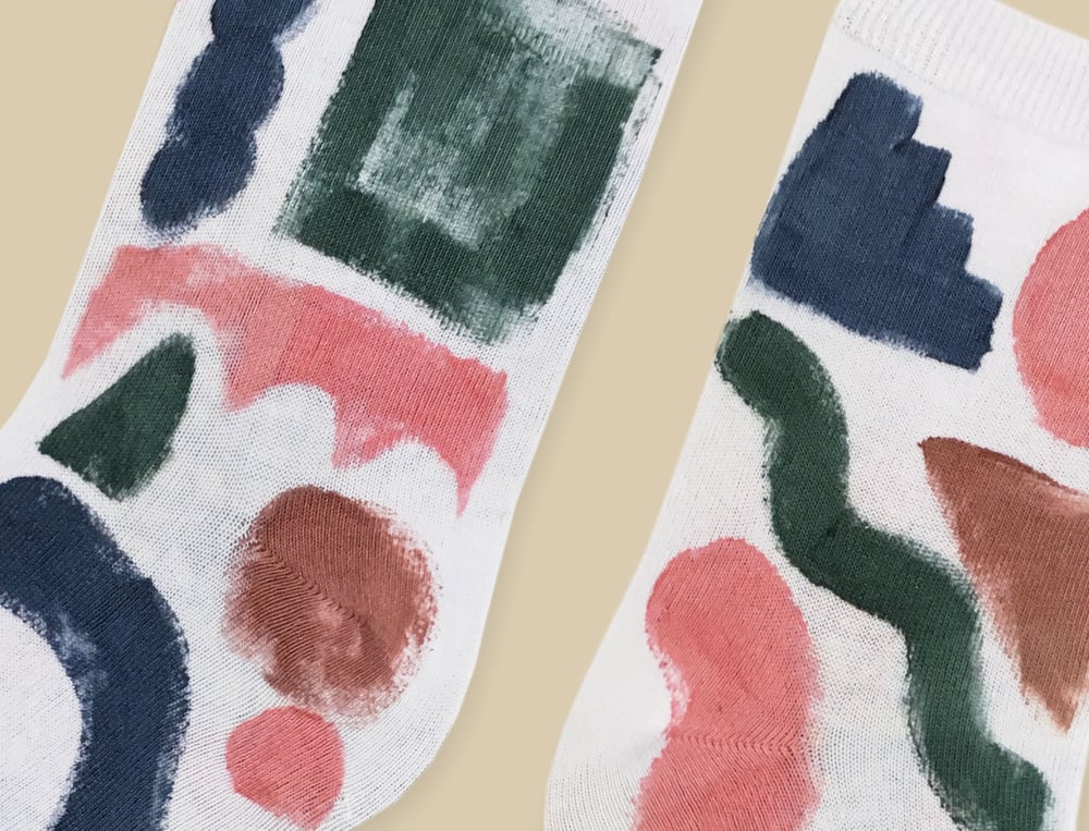 Image of COLOR SHAPES PAINTED SOCKS