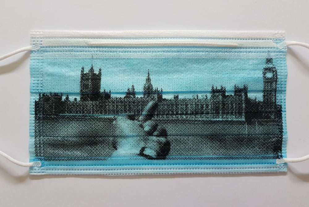 AI WEIWEI - "FINGER SERIES - HOUSES OF PARLIMENT" LIMITED EDITION SILKSCREEN PRINTED MASK