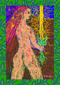 Image 1 of Elf electrocuted by her own lightning sword