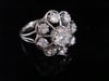 Antique 18ct white gold French transitional diamond clyster 1.44ct ring