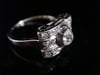 Art deco 18ct white gold French 0.80ct pave set old cut diamond ring