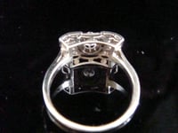 Image 3 of Art deco 18ct white gold French 0.80ct pave set old cut diamond ring