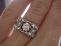 Image 4 of Art deco 18ct white gold French 0.80ct pave set old cut diamond ring