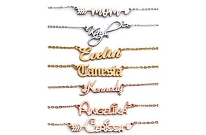 Personalized basic name plate necklaces 