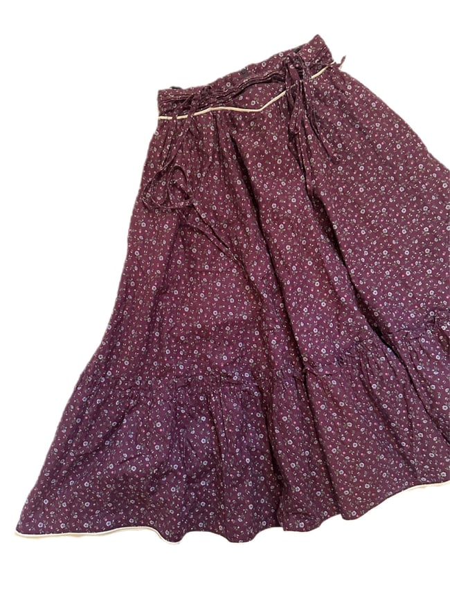 70s Gunne Sax plum calico prairie skirt 
