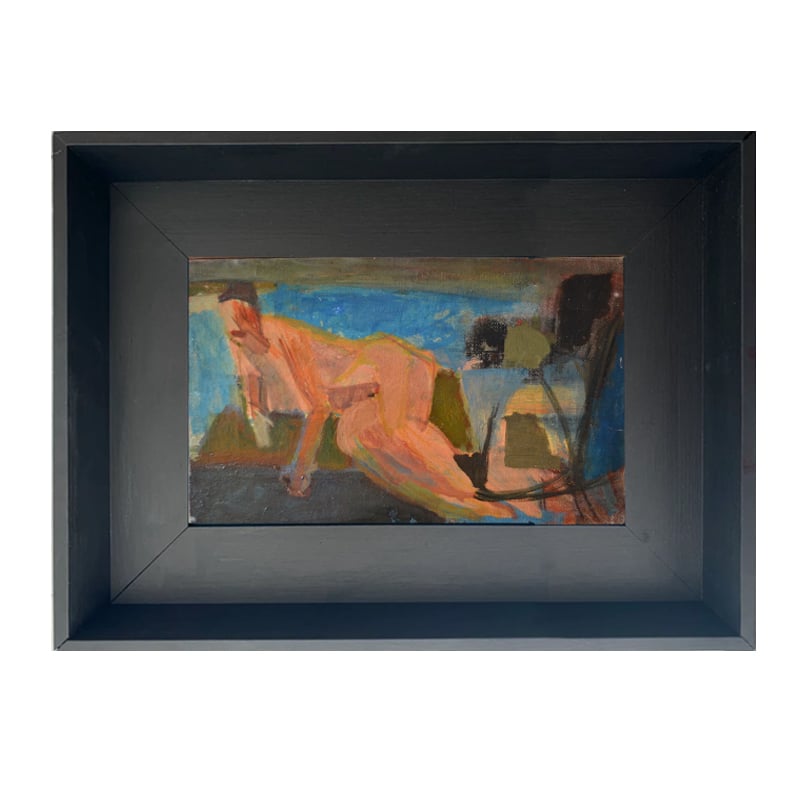 Image of Mid-Century French Painting of a Reclining Woman