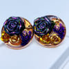purple 'ish' earrings | rose gold