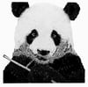 Panda, reduction linocut