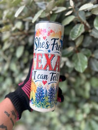 Image 2 of Custom She’s From Texas Tumbler (Shimmer)