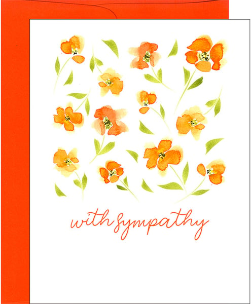Image of With Sympathy Poppies Floral Greeting Card