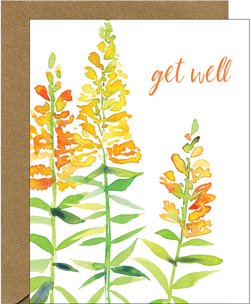 Image of Get Well Snapdragons Floral Greeting Card