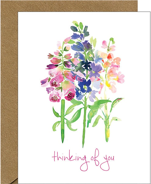 Image of Thinking of You English Garden Floral Greeting Card