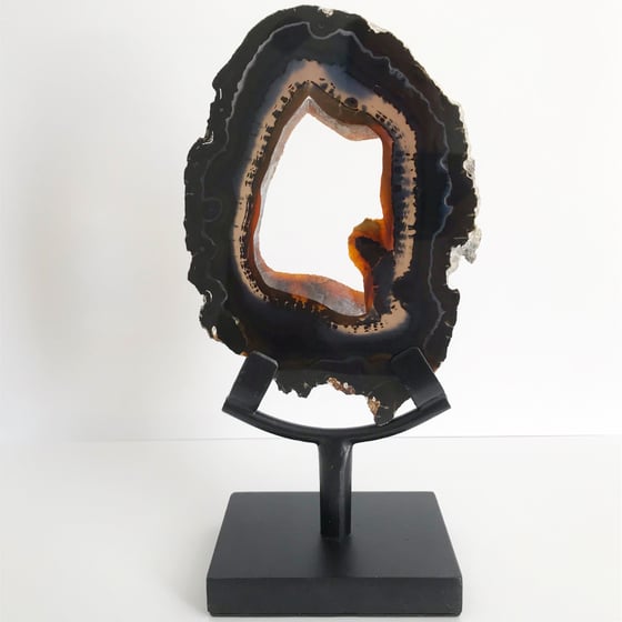 Image of Agate Slice no.30 + Matte Black Stand