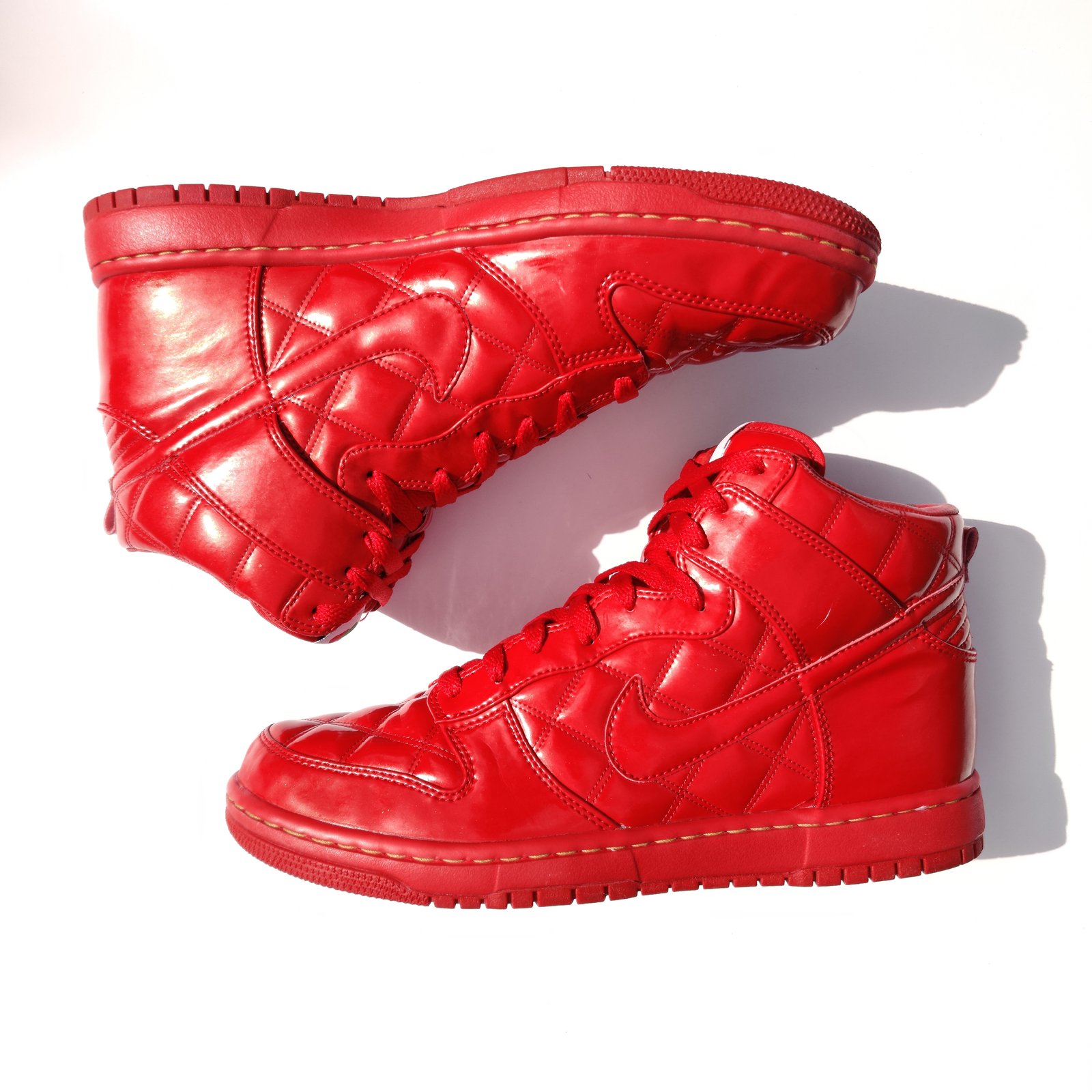 Nike Dunk High Supreme Quilted Patent Olympic Pack - Red | Paygauge
