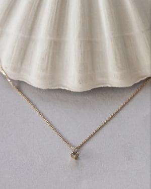 Image of 18ct yellow gold, pale grey salt and pepper diamond necklace