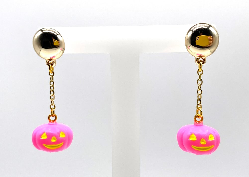 Image of Halloween Pumpkin Dangle earrings