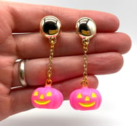 Image 2 of Halloween Pumpkin Dangle earrings