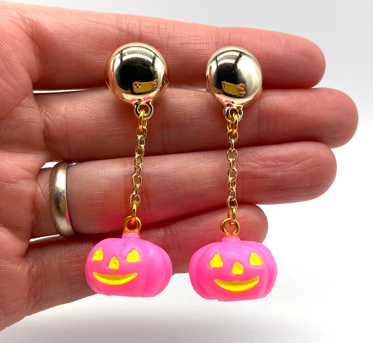 Image of Halloween Pumpkin Dangle earrings