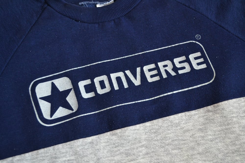 Vintage 1980\'s Converse Colorblock Short Sleeve Workout Sweatshirt Sz.L /  Sole Food SF