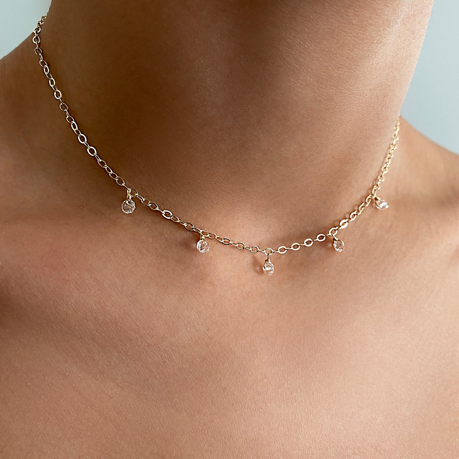 Silver Swarovski Crystal Choker Necklace | SilkFred US