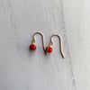 Carnelian Red Wrapped Earrings 