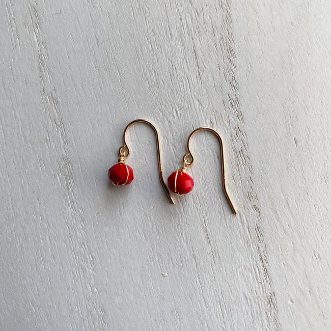 Carnelian Red Wrapped Earrings 