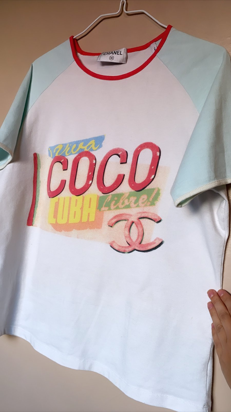 Chanel COCO Mark Cotton Short Sleeve Sweater Tshirt Size S White TP01   eBay
