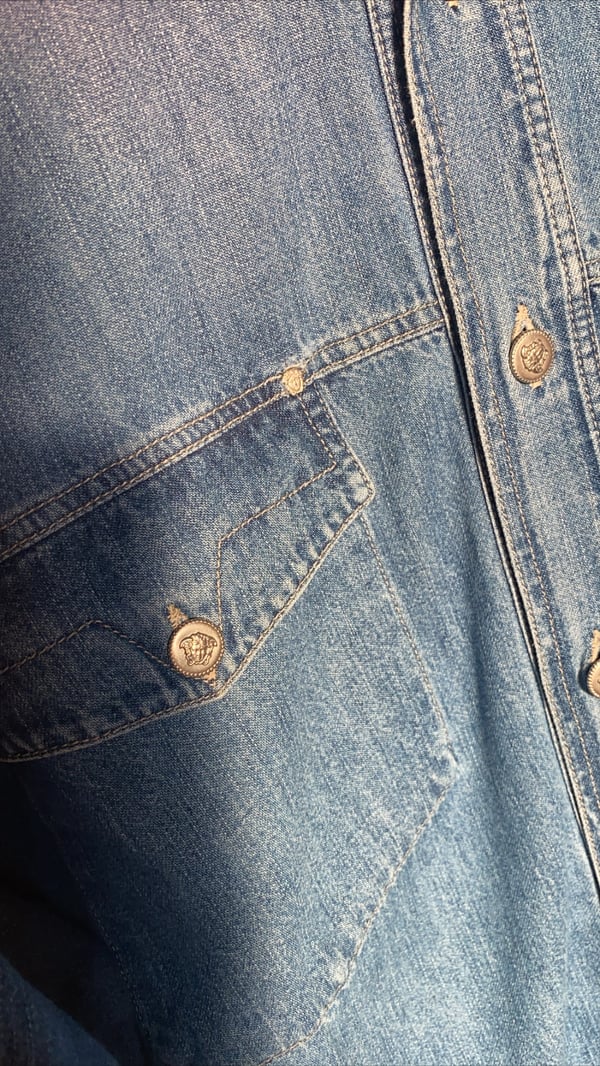 Image of Versace Medusa Head Denim Shirt