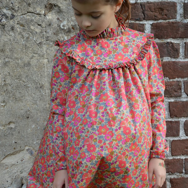 Image of Robe liberty betsy fluo thé col montant 