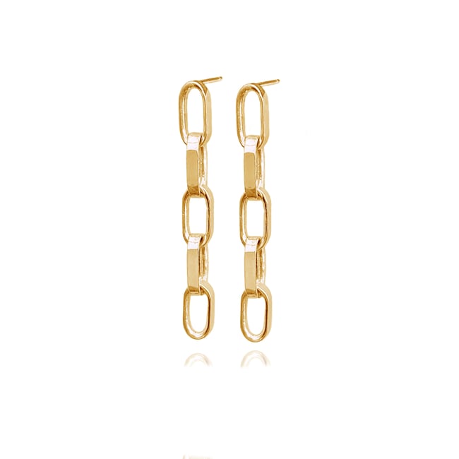 Gold chunky chain-link earrings 