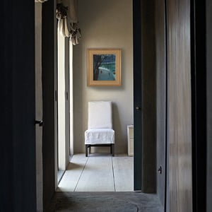 Image of Mid Century French Oil Painting The Promenade, DANIELLE DHUMEZ.