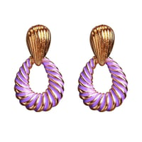 Image 1 of Striped Purple Nikki Earrings