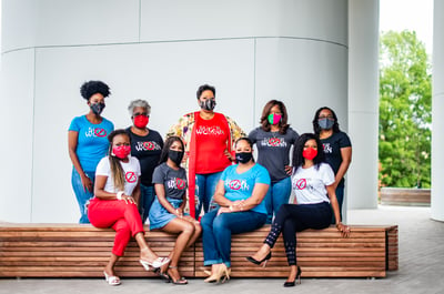 Image of NoSuperwoman Shiny Tee with metallic letters (in red, black, white, turquoise & gray)