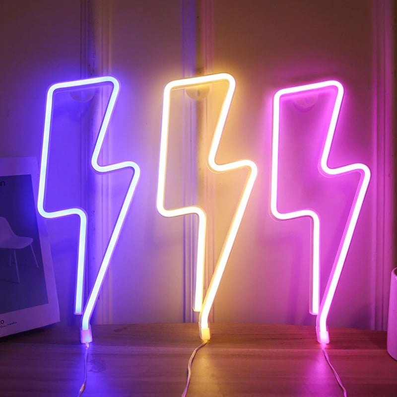 Moderne Afhængig Burma Every Color! LED Light Lightning Bolt Design | BowieGallery