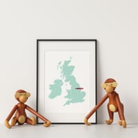 Image 4 of 'You Are Here' - Personalised map of the British Isles in light teal on white