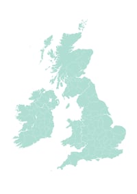 Image 5 of 'You Are Here' - Personalised map of the British Isles in light teal on white