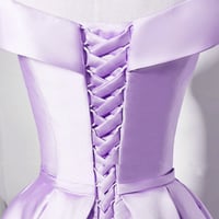 Image 3 of Adorable Satin Knee Length Lavender Prom Dress, Homecoming Dress Graduation Dress