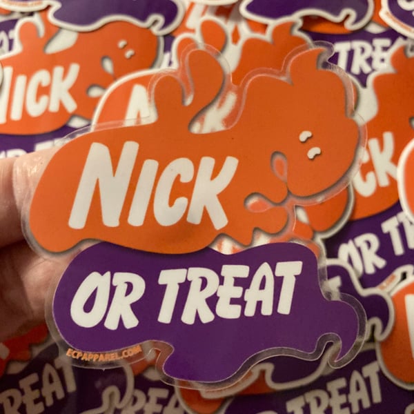 “Nick Or Treat”- Die-cut Clear Sticker