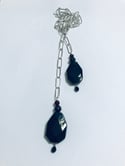 Sterling Silver Onyx Lariat