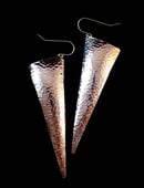 Image 1 of Hammered Large Triangle Earrings