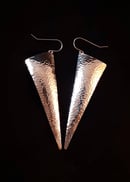 Image 2 of Hammered Large Triangle Earrings