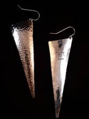 Image 3 of Hammered Large Triangle Earrings