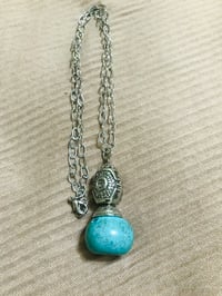 Image 2 of Turquoise-Silver Handmade Chain Necklace