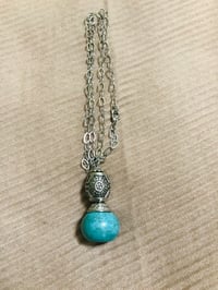 Image 3 of Turquoise-Silver Handmade Chain Necklace