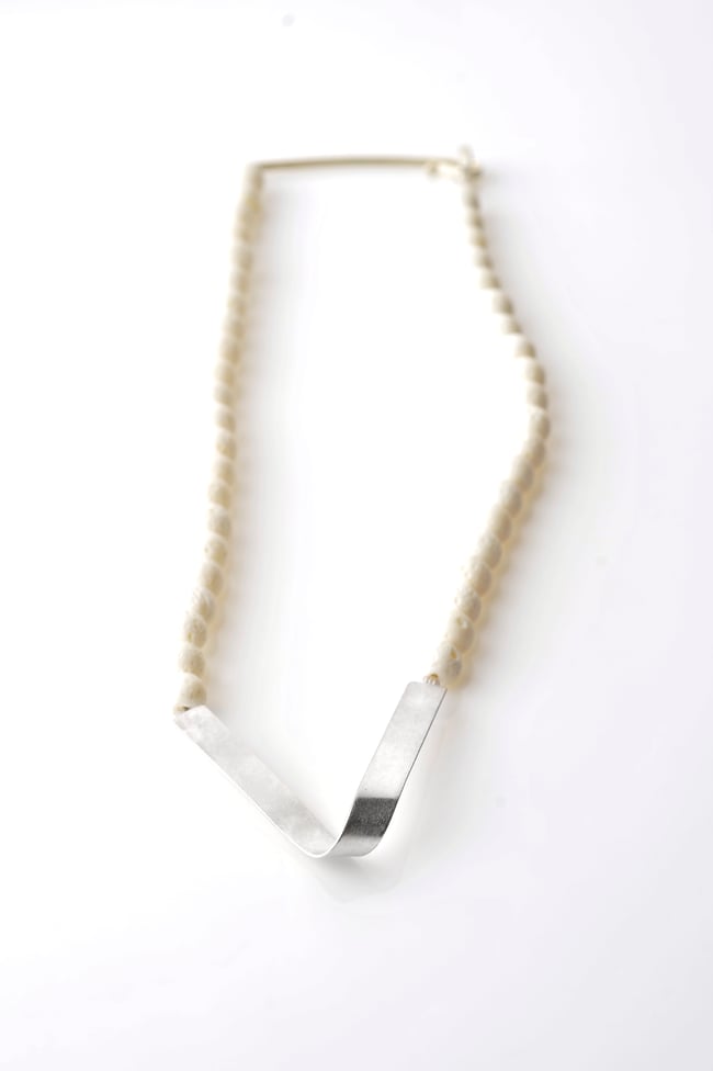 NECKLACE silver - coral #027-32