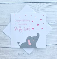 Image 5 of Cute Little Elephant New Baby Handmade Card - Adorable Card for Welcoming a Newborn