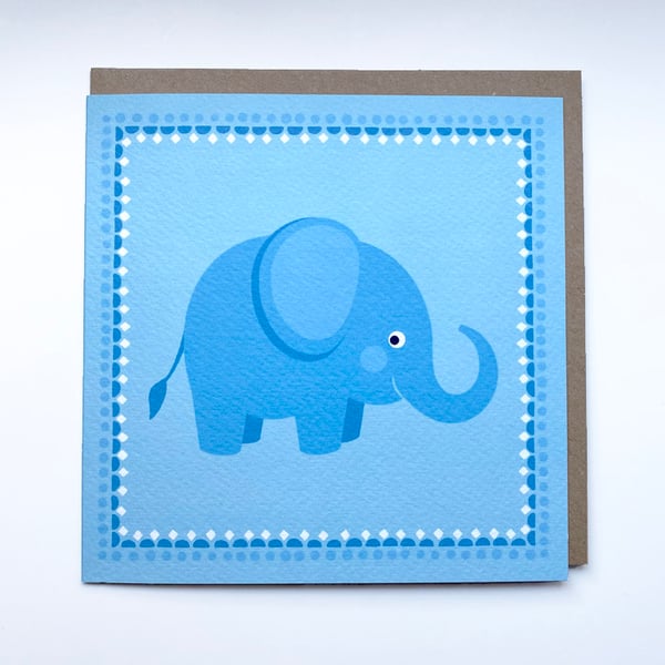 Image of Blue Elephant Card