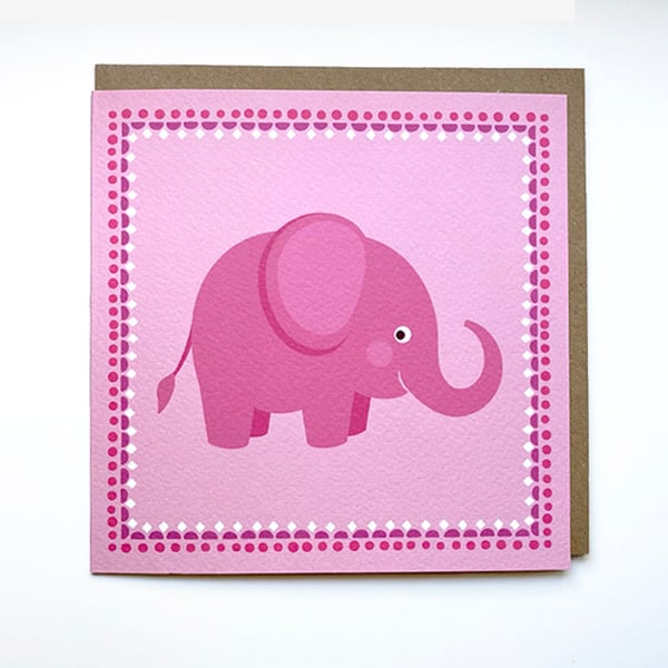 Image of Pink Elephant Card