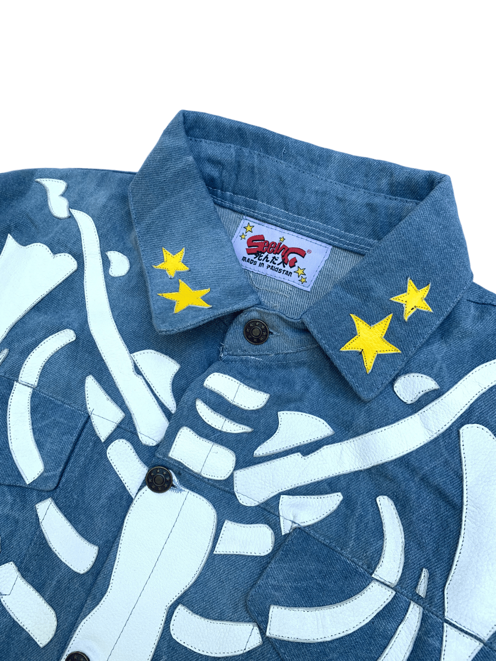 VINTAGE MEDIUM BLUE RIBCAGE BONE TRUCKER JACKET